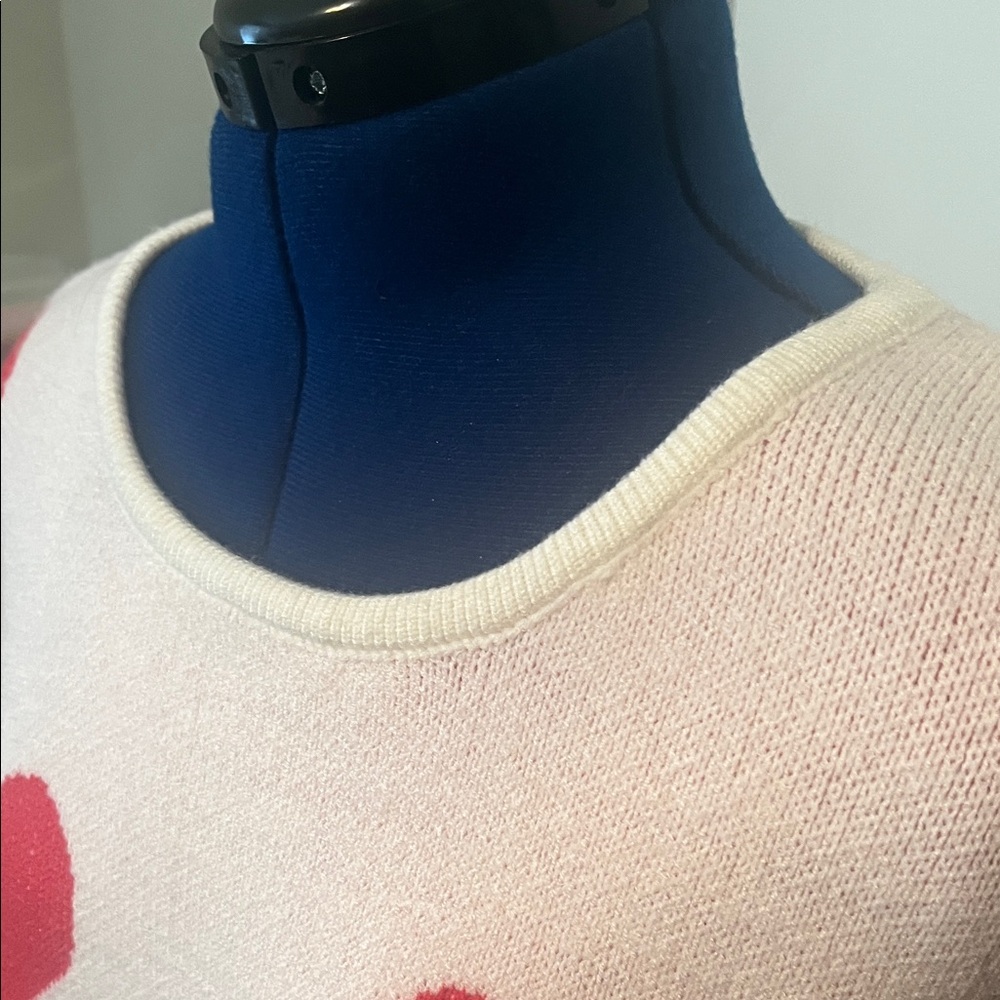 Miracle Cream & Red Heart Knit Sweater w/ Cut Out Back Size M/L - Picture 7 of 16